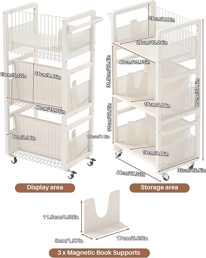 UMDONX Heavy-Duty Double-Sided Book Cart - Image 2