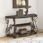 54'' Dark Brown Retro Wooden Sofa Table by HMFULE