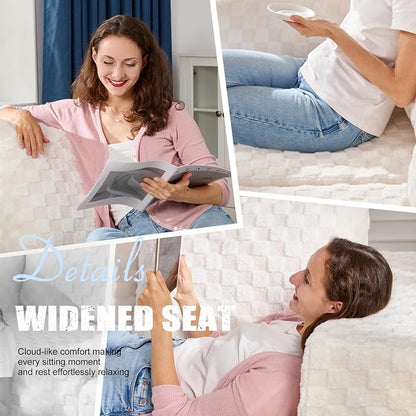 Single Sofa 1 Seat Couch with Deep Seat Memory Foam Cloud Chair with Pillows - Image 6