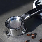51mm 3 Ears Bottomless Portafilter for Delonghi Dedica EC680/EC685/EC785/EC820/EC850/EC860 SMEG Espresso Coffee Machine, Stainless Steel Basket Included ABS Handle Black