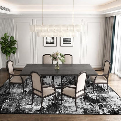 Washable Rug 9x12 Area Rugs for Living Room Bedroom Carpet Black | Indoor - Image 3