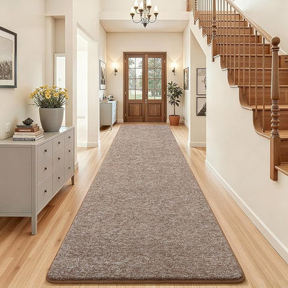 3x10 Runner Rug for Hallway, Long Runner Rugs Non Slip, Matte Brown | Soft by AROGANAREARUG