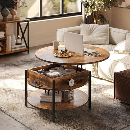 FABATO Round Lift Top Coffee Table - Image 2
