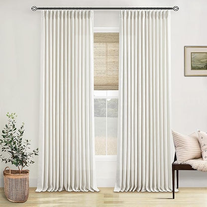 Pinch Pleated Linen Curtains 105 Inches Long by Twodrapes