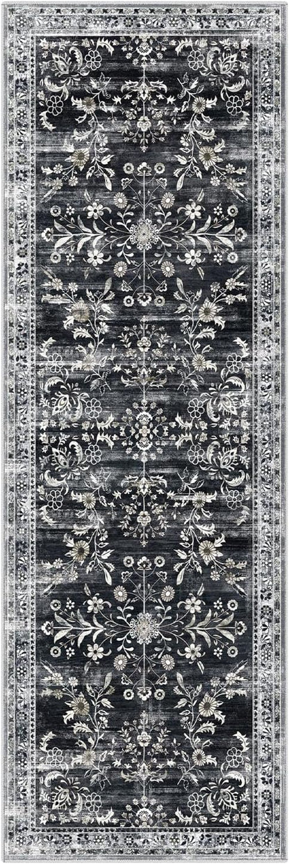 Yamaziot 2x6 Washable Hallway Runner Rug Non Slip Floral Carpet, Stain Resistant - Image 9