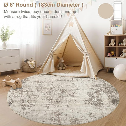 UERMEI 6ft Round Area Rug Living Room Rugs - Image 5