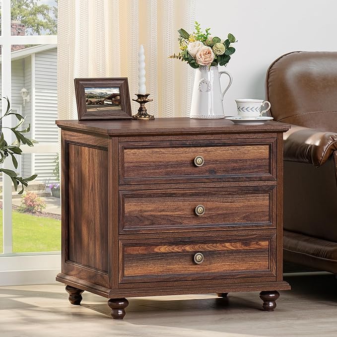 Joaxswe 24" Wide Farmhouse Night Stand Set of 2, Large End Table - Image 7