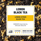 Tiesta Tea - Lemon Black Tea, Loose Leaf, Lemon Citrus Black, Premium Blend, High Caffeinated, Makes Hot or Iced, Brews Up to 50 Cups, 5oz Refillable Tin
