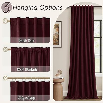 100% Blackout Curtains 96 Inch Length 2 Panels Set - Image 6