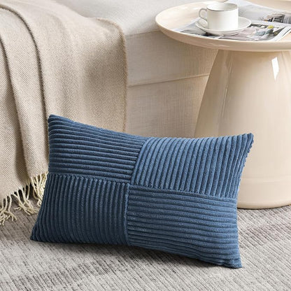Fancy Homi 2 Packs Dusty Blue Lumbar Decorative Throw Pillow Covers 14x22 Inch - Image 2