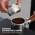 54mm Coffee Distributor and Tamper,Dual Head Coffee Leveler Fits for Breville 54mm Portafilter,Professional Espresso Hand Tamper.(Silver)