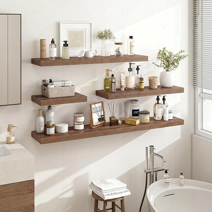 Acovy 24 Inch Floating Shelves, Wooden Shelves - Image 2
