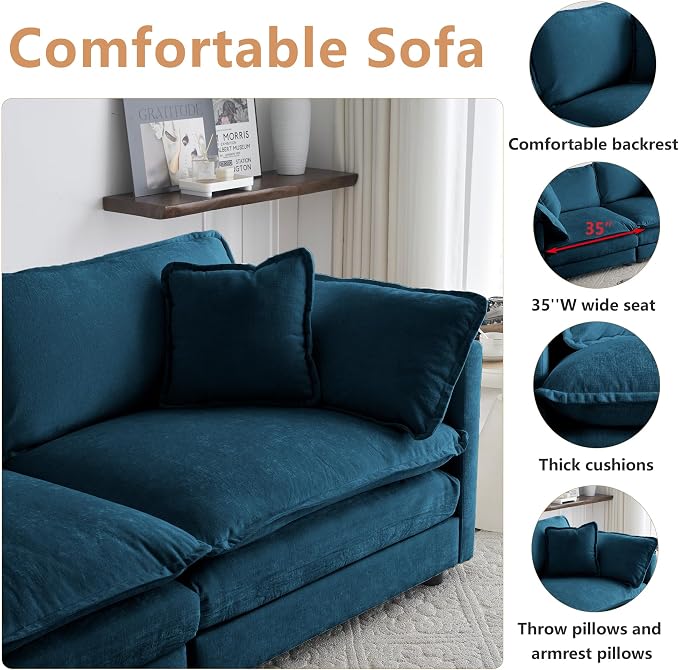 mikibama Modular Sectional Sofa, 76.4 Inch L Shaped Couch Set - Image 4