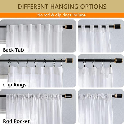 MYSKY HOME Patio White Curtains - Image 2