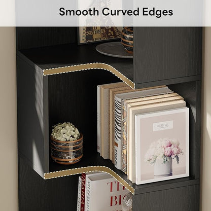 IRONCK Corner Bookshelf, 70.87" Tall Corner Bookcase - Image 6