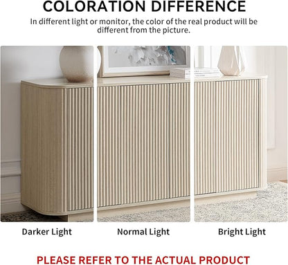 LKTART 64" Buffet Cabinet with Storage, Modern Fluted Accent Sideboard Media - Image 8