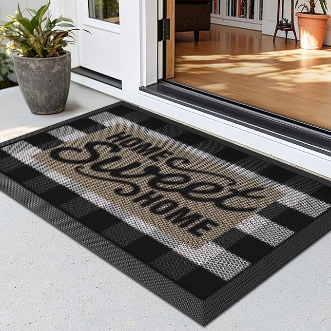 LUMI Outside Welcome Door Mat 17x30, Non-Slip Durable Rubber Easy Clean | Sweet by LUMI