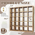 Montex Coffee Mug Holder, Mug Rack Wall Mounted, 3 Tier Coffee Mug Shelf, Rustic Coffee Mug Display Rack for Kitchen, Home, Coffee Bar(25 Grids)