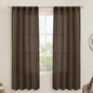 Dark Brown Linen Curtains for Bedroom, 2 Panels, 34 x 72 Inch | 72 Inch Length by LAMIT
