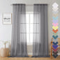 Sheer Curtain Panels Set 96" Inches Long, Solid Voile Light Filtering Airy by Lecloud
