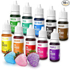Upgraded Oil Based Food Coloring for Chocolate, 10 Colors , for Candy Melts, Nomeca Edible Food Dye for Baking Cake Decorating Cookies Icing Fondant Meringues - .35 Fl. Oz Bottles
