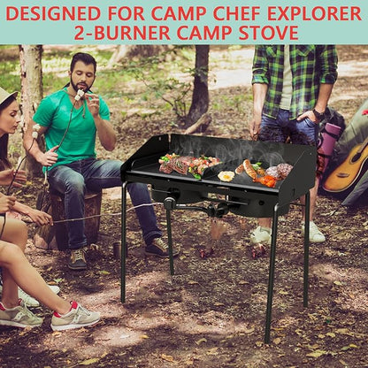 "14"" x 16"" Universal Flat Top Griddle for Camp Chef EX280LW YK60LW EX90LW EX60LW SB30D EX60FP DB60D EX60P EX60B, Fry Griddle Pan for Most Double Burner Stove/14"" Cook System Single & Gas Grill"