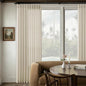 72 x 96 Inch Pinch Pleated Linen Curtains Greyish Beige Semi Sheer | Pleat by DUKIYO