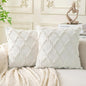 Set of 2 Soft Moroccan Throw Pillow Covers 18x18 Inch Plush Boho Decorative by Cozoomy