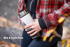 HYDRO CELL Stainless Steel Insulated Water Bottle with Straw - For Cold & Hot Drinks - Metal Vacuum Flask with Screw Cap and Modern Leakproof Sport Thermos for Adults (Black/White 18oz)