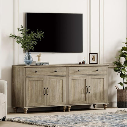 WAMPAT Farmhouse TV Stand for 75 inch TV - Image 2