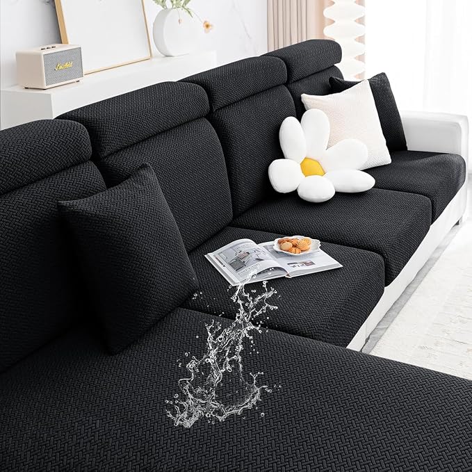 Smiry Waterproof Couch Cushion Covers, Stretch Jacquard Thick Sofa Cushion by Smiry
