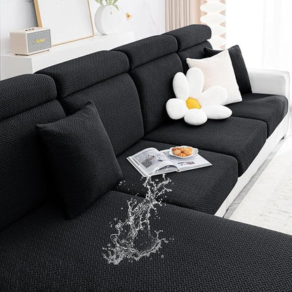 Smiry Waterproof Couch Cushion Covers, Stretch Jacquard Thick Sofa Cushion by Smiry