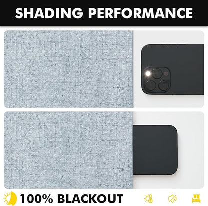 MIULEE 100% Blackout Linen Curtains 42 x 84 Inch Chambray Blue 2 Panels | - Image 7