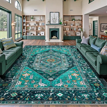 SERISSA 9x12 Washable Non Slip Boho Area Rug - Image 5