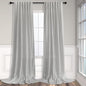 Long Grey Curtains 108 Inches for Living Room Set of 2 Panels Rod Pocket Back by Pitalk