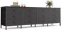 Huuger 70 Inch Black Dresser for Bedroom, TV Stand for 65, 80 Inch TV, 12 by Huuger