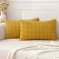 MIULEE Lumbar Corduroy Decorative Throw Pillow Covers 12x20 Mustard Yellow | by MIULEE