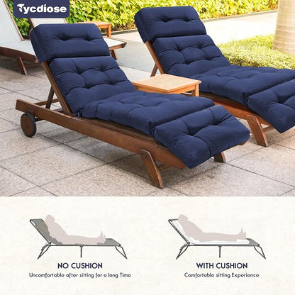 Waterproof Outdoor Chaise Lounge Chair Cushion 74.4 x 22 x 4.7 Inches Memory - Image 6