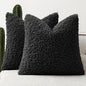 Faux Fur Throw Pillow Covers 20x20 Inch Set of 2 Boucle Neutral Decorative by Woaboy