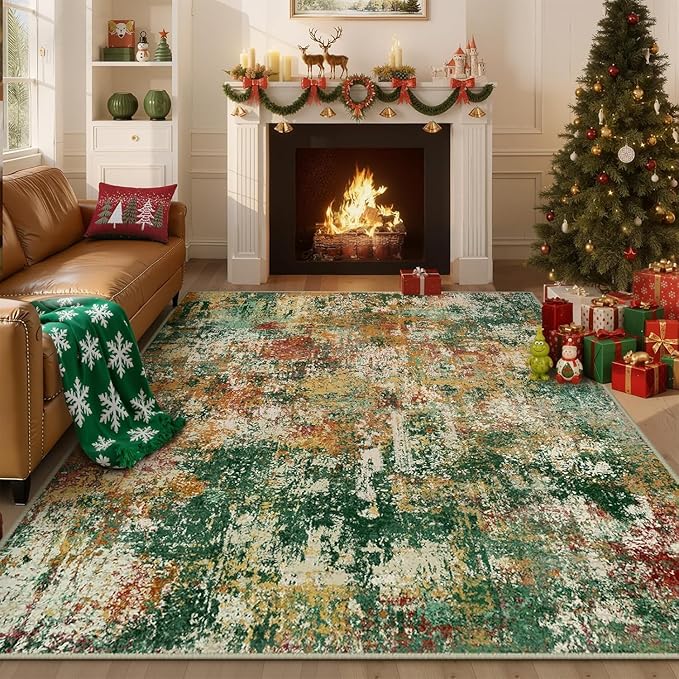 RELEANY Washable 6'x8' Abstract Area Rug by RELEANY