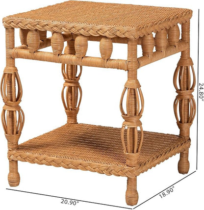 Bali & pari Dolby Natural Rattan End Table - Image 3