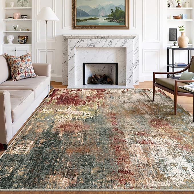 RELEANY Washable 7'x10' Abstract Area Rug by RELEANY