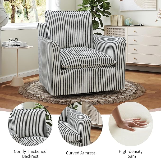 INZOY Swivel Accent Square Chair - Image 3
