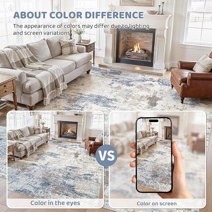 UERMEI 8x10 Area Rug Living Room Rugs - Image 8