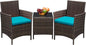 Greesum 3 Pieces Patio Furniture Sets Outdoor PE Rattan Wicker Chairs by BuynowfromGreesum