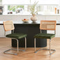 GrandNoor Rattan Dining Chairs Set, Wooden Mid Century Modern Dining Room Chairs by GrandNoor