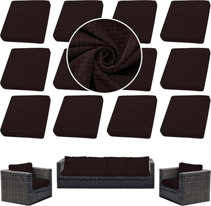 14PCS Patio Cushion Covers, Patio Furniture Couch Seat Slipcovers | Washable by SUKAIKEQA