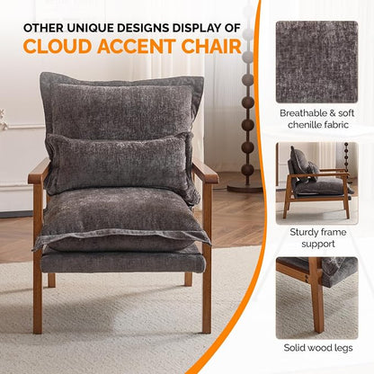 VINGLI Mid-Century Modern Cloud Accent Armchairs Set of 2 - Image 5