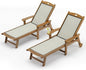 LUE BONA Chaise Lounge Chair Outdoor Set of 4, HDPS and HDPE Wicker Material by LUEBONA