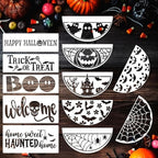 Halloween Stencils for Painting on Wood 12inch Large Halloween Stencil Hey Boo Witches Spider Bats Ghost Draw Templates for Porch Hanger Doormat Fabrics DIY Crafts Decor